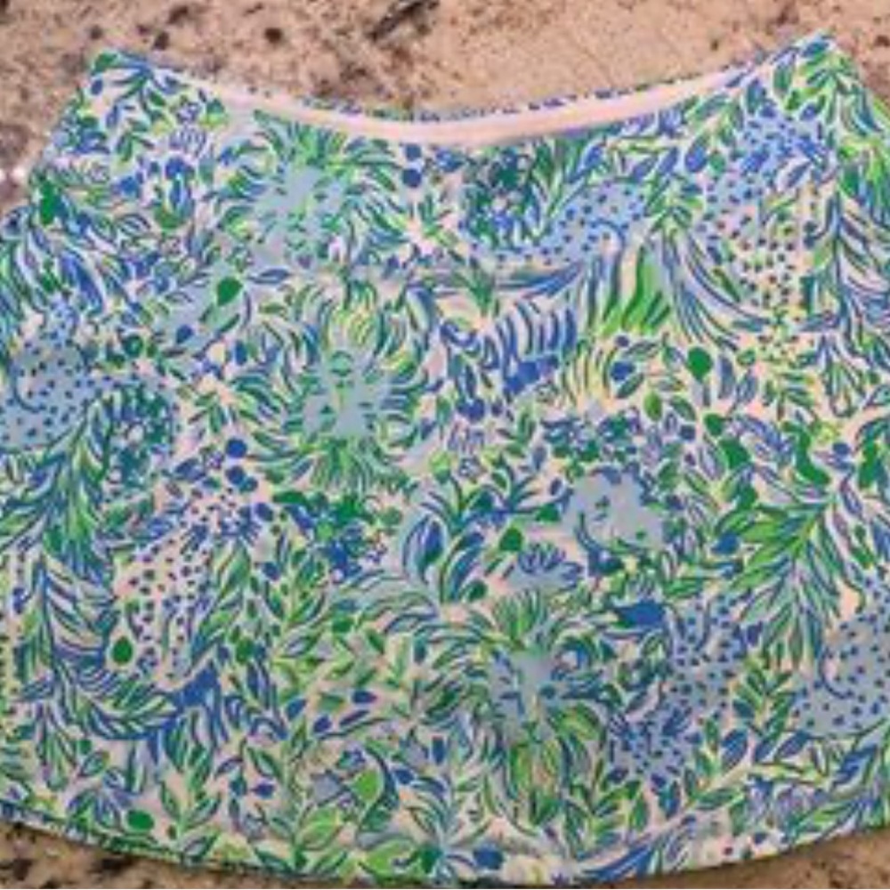 Lilly Pulitzer Blue and Green A-Line athletic Skirt
